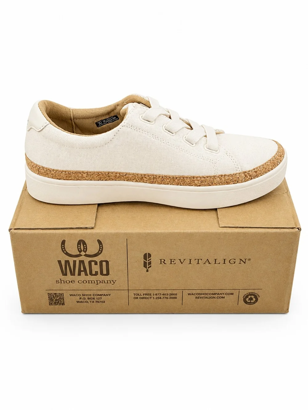 Revitalign White Canvas Lace Up Slip On Comfort Sneakers NIB Womens Sizes 7-11